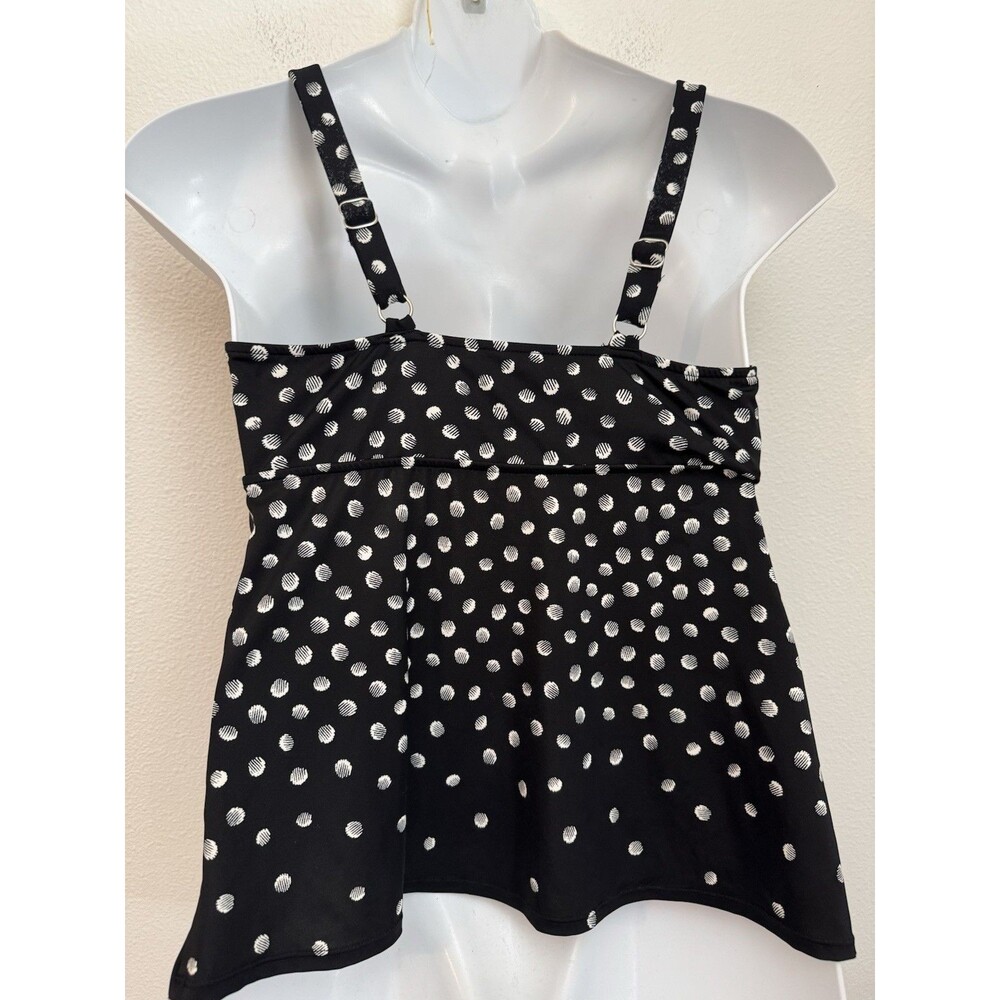 Swim Solutions Galactica Printed Tiered Tankini Top Black Size 14 EUC  Slimming - Picture 3 of 9